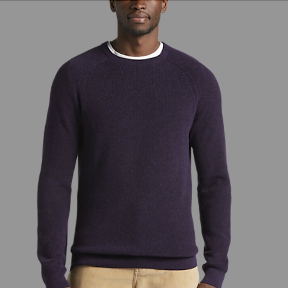 Awearness Kenneth Cole Slim Fit Crew Neck Long Sleeve T-Shirt - colour: Purple